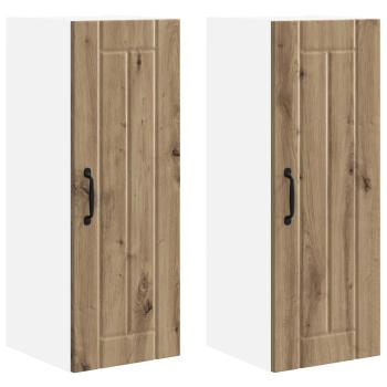 Küchenhängeschrank mit Tür 2 pcs Artisan-Eiche 30 x 31 x 80 cm