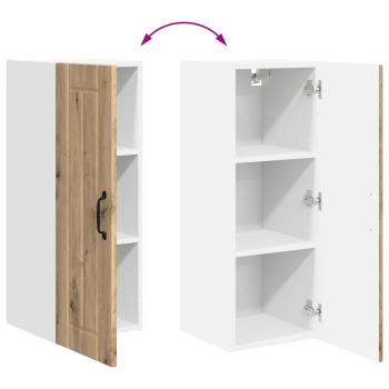 Küchenhängeschrank mit Tür 2 pcs Artisan-Eiche 30 x 31 x 80 cm