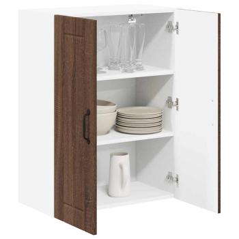 Küchenhängeschrank mit Regal Braun Eichen-Optik 60 x 31 x 80 cm