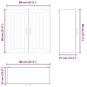 Küchenhängeschrank Beton Grau 80 x 31 x 80 cm Holzwerkstoff