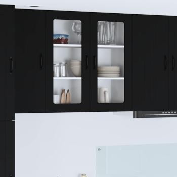 ARDEBO.de - Küchenhängeschrank Schwarz 80 x 31 x 80 cm Holzwerkstoff