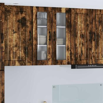 ARDEBO.de - Wandglas-Schrank LUCCA Geräucherte Eiche 60 x 31 x 80 cm