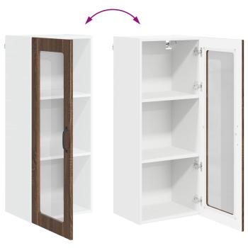 Küchenhängeschrank mit Tür Braun Eichen-Optik 40 x 31 x 100 cm