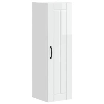 Küchenhängeschrank mit Regal Hochglanz Weiß 30 x 31 x 100 cm