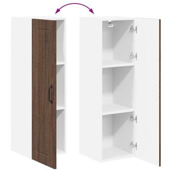 Küchenhängeschrank mit Tür Braun Eichen-Optik 30 x 31 x 100 cm