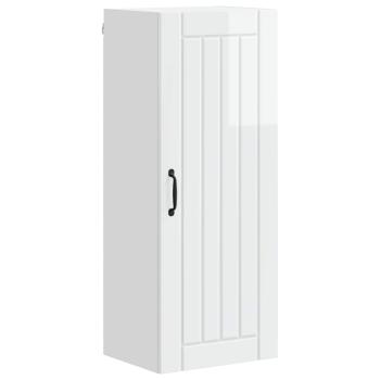 Küchenhängeschrank mit Regal Hochglanz Weiß 40 x 31 x 100 cm