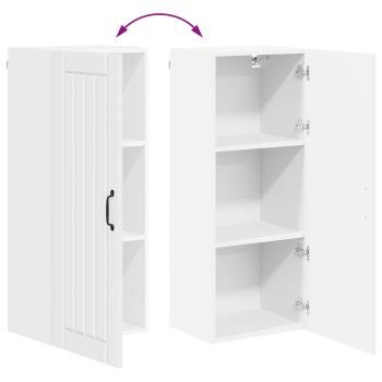 Küchenhängeschrank mit Regal Hochglanz Weiß 40 x 31 x 100 cm