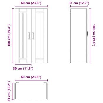 Küchenhängeschrank Schwarz 60 x 31 x 100 cm Holzwerkstoff