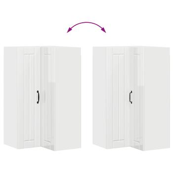 Küchenhängeschrank mit Regal Hochglanz Weiß 57 x 57 x 100 cm