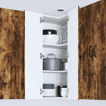 Küchenhängeschrank mit Regal Geräucherte Eiche 57 x 57 x 100 cm