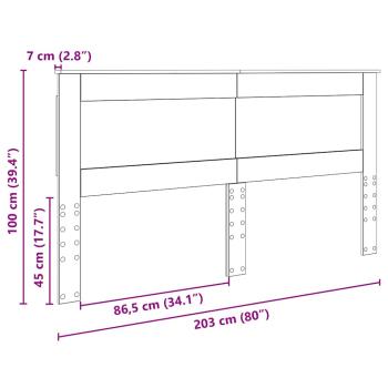 Kopfteil mit Kopfteil Weiß 200 cm Holzwerkstoff