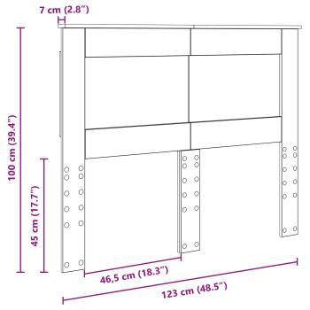 Kopfteil Schwarz Eichen-Optik Holzwerkstoff