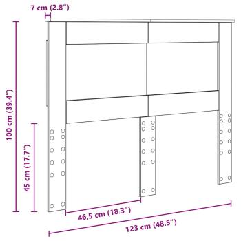 Kopfteil mit Kopfteil Artisan-Eiche 120 cm Holzwerkstoff