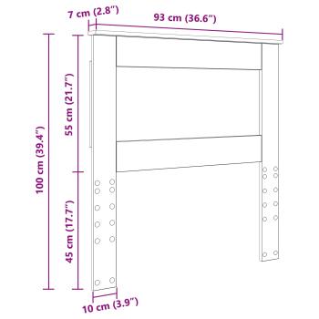 Kopfteil mit Kopfteil Altholz 90 cm Holzwerkstoff