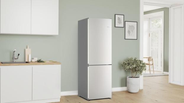 Bosch KGN362LAF Serie 4 Stand Kühl-Gefrierkombination, 60 cm breit, 321 L, Total No Frost, Vitafresh, Super Kühlen, Super Gefrieren, Edelstahloptik
