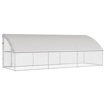Hühnerkäfig 3 pcs Silber 600 x 200 x 200 cm Verzinkter Stahl