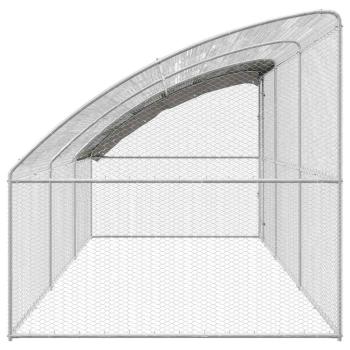 Hühnerkäfig Silber 600 x 200 x 198.5 cm Verzinkter Stahl