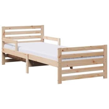 Bettgestell mit Matratze mit Kopfteil Braun 80 x 200 cm