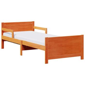 Bettgestell mit Matratze mit Kopfteil Wachsbraun 80 x 200 cm