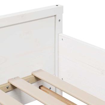 Bettgestell mit Matratze mit Kopfteil Weiß 80 x 200 cm