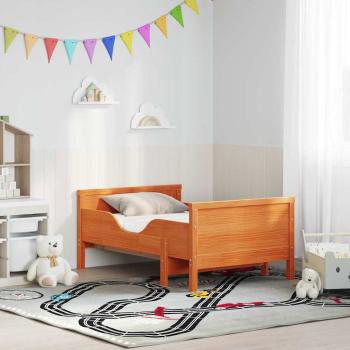 Bettgestell mit Matratze mit Kopfteil Wachsbraun 80 x 200 cm