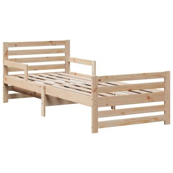 Bettgestell mit Matratze mit Kopfteil Braun 80 x 200 cm