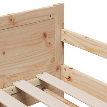 Bettgestell mit Matratze mit Kopfteil Braun 80 x 200 cm