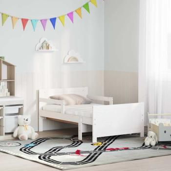 Bettgestell mit Matratze mit Kopfteil Weiß 80 x 200 cm