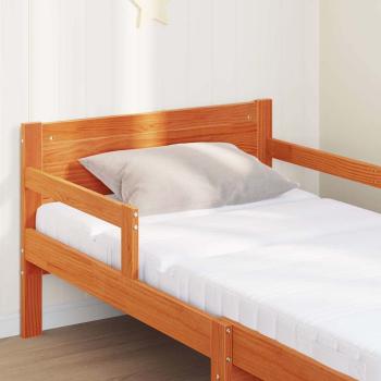 Bettgestell mit Matratze mit Kopfteil Wachsbraun 80 x 200 cm