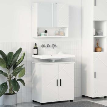 ARDEBO.de - Badezimmermöbel Set 2 pcs Weiß 61 x 35 x 64 cm Holzwerkstoff
