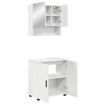 Badezimmermöbel Set 2 pcs Weiß 61 x 35 x 64 cm Holzwerkstoff