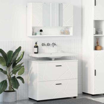 ARDEBO.de - Badezimmermöbel Set 2 pcs Weiß 76,5 x 35 x 64 cm Holzwerkstoff
