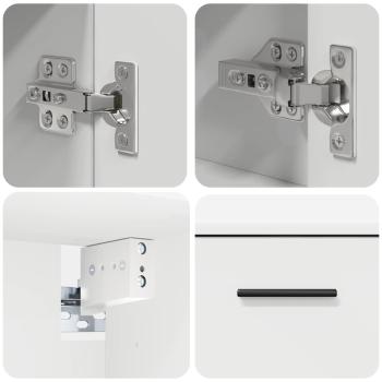 Badezimmermöbel Set 2 pcs Weiß 76,5 x 35 x 64 cm Holzwerkstoff
