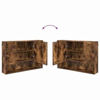 Badezimmermöbel Set 3 pcs Räuchereiche 76,5 x 35 x 64 cm