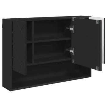 Badezimmermöbel Set mit Regal 3 pcs Schwarz 76,5 x 35 x 64 cm