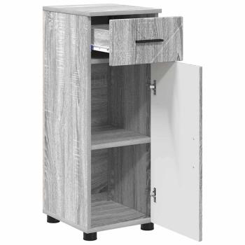Badezimmermöbel Set mit Tür 3 pcs Grau Sonoma 76,5 x 35 x 64 cm