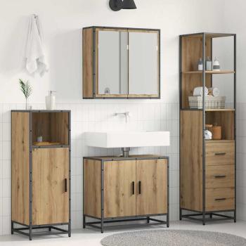 ARDEBO.de - Badezimmermöbel Set mit Tür 3 pcs Artisan-Eiche 65 x 33 x 60 cm