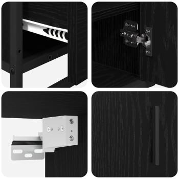 Badezimmermöbel Set 3 pcs Schwarz Eichen-Optik 65 x 33 x 60 cm