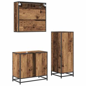 Badezimmermöbel Set 3 pcs Altholz 65 x 33 x 60 cm Holzwerkstoff