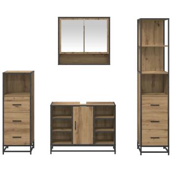 Badezimmermöbel Set mit Tür 4 pcs Artisan-Eiche 80 x 33 x 60 cm