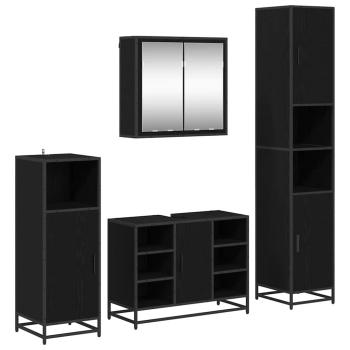 Badezimmermöbel Set 4 pcs Schwarze Eiche 80 x 33 x 60 cm
