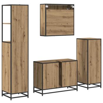 Badezimmermöbel Set mit Tür 4 pcs Artisan-Eiche 80 x 33 x 60 cm