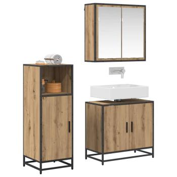 Badezimmermöbel Set mit Tür 3 pcs Artisan-Eiche 60 x 33 x 60 cm