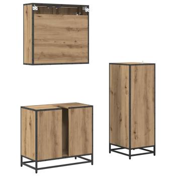 Badezimmermöbel Set mit Tür 3 pcs Artisan-Eiche 60 x 33 x 60 cm