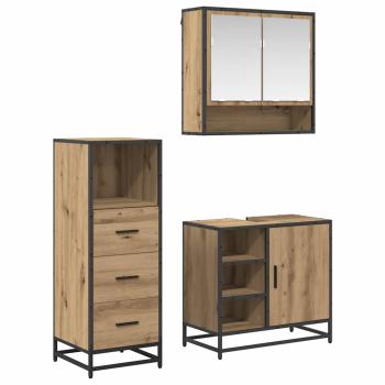 ARDEBO.de - Badezimmermöbel Set mit Tür 3 pcs Artisan-Eiche 65 x 33 x 60 cm