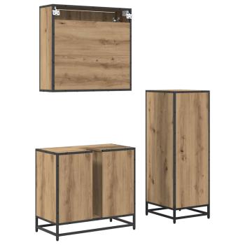 Badezimmermöbel Set mit Tür 3 pcs Artisan-Eiche 65 x 33 x 60 cm