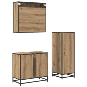 Badezimmermöbel Set mit Tür 3 pcs Artisan-Eiche 65 x 33 x 60 cm