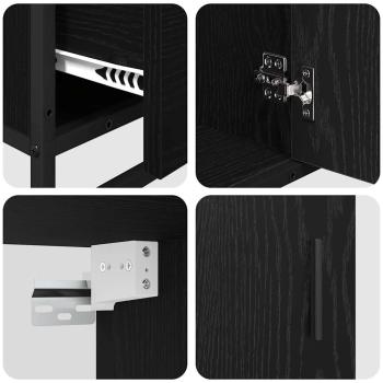 Badezimmermöbel Set 3 pcs Schwarz Eichen-Optik 65 x 33 x 60 cm