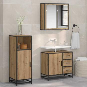 ARDEBO.de - Badezimmermöbel Set mit Tür 3 pcs Artisan-Eiche 65 x 33 x 60 cm