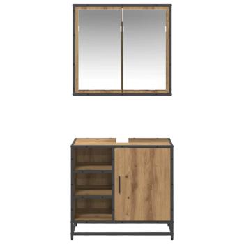 Badezimmermöbel Set mit Tür 2 pcs Artisan-Eiche 65 x 33 x 60 cm